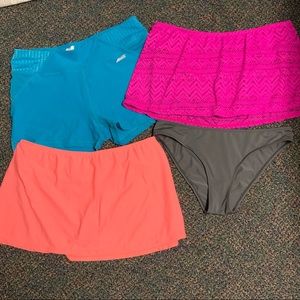 Lot of 4 Swim Bottoms Large Womens Shorts, Skirts & bikini